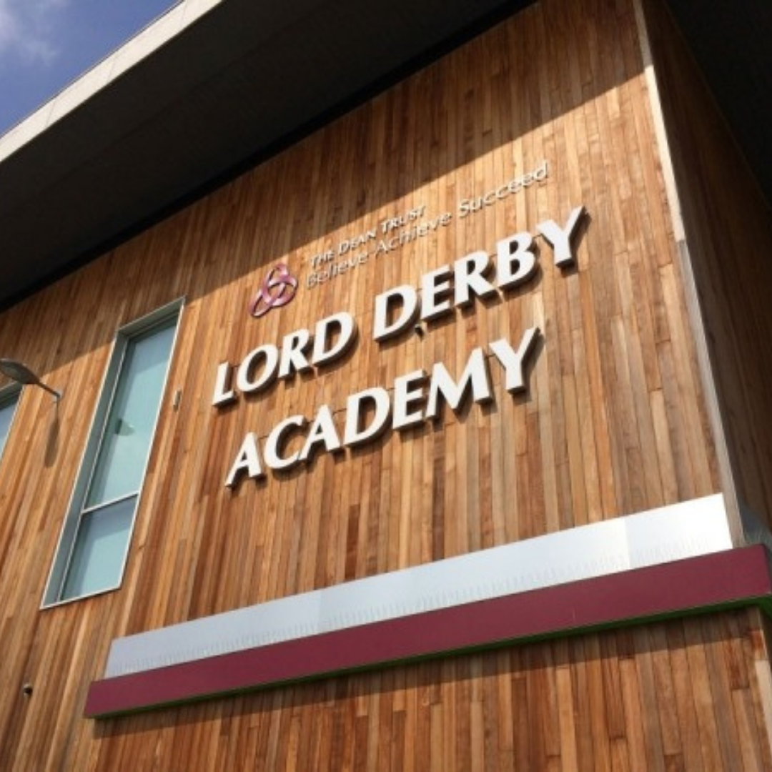School signage project for Lord Derby Academy