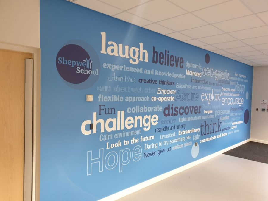 Shepwell School internal wall graphics by Signs Now