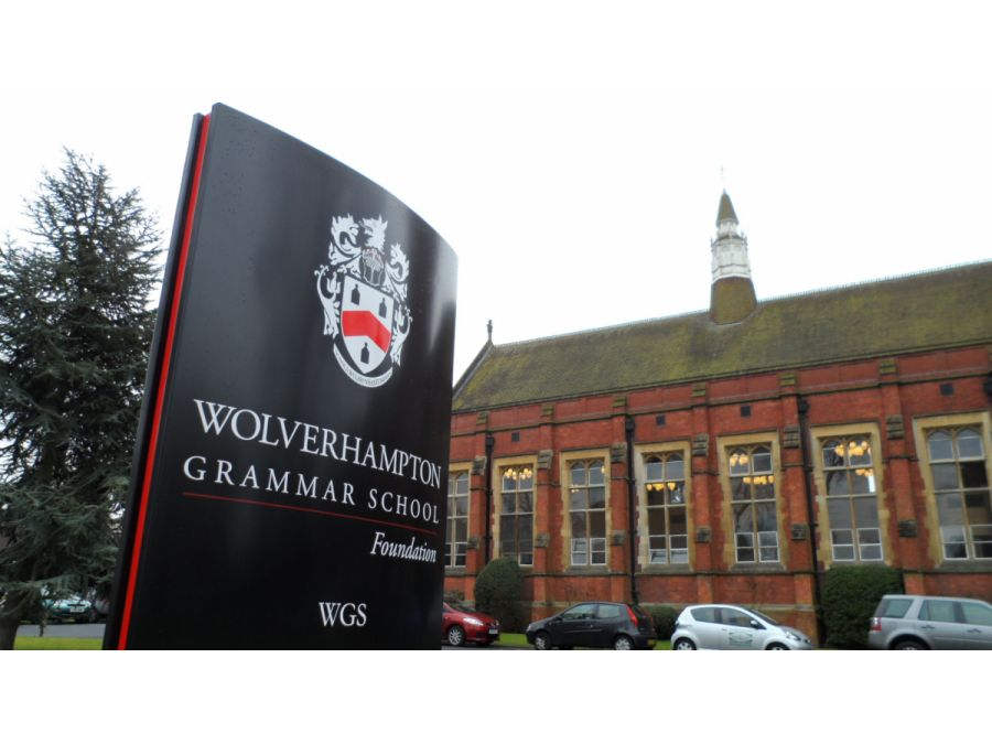 Wolverhampton Grammar School entrance signage